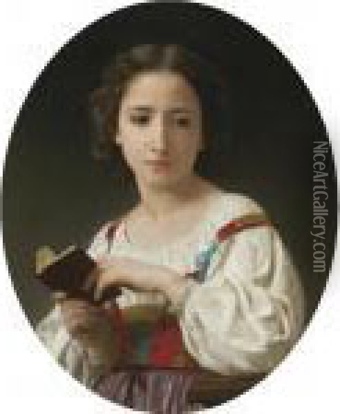 Livre D'heures Oil Painting - William-Adolphe Bouguereau