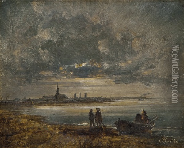 View Towards Copenhagen Oil Painting - Peder Balke