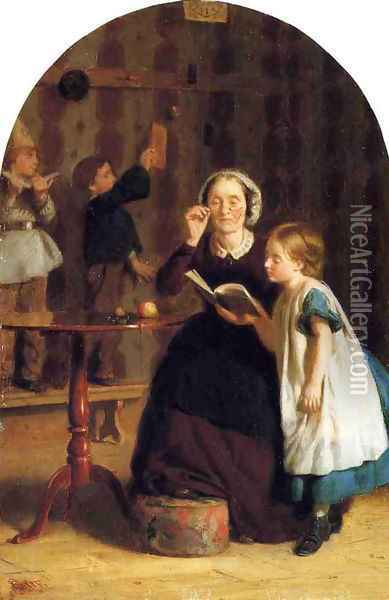 The Reading Lesson Oil Painting - Seymour Joseph Guy
