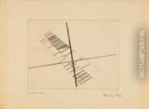 Komposition Sich Schneidender Diagonalen Oil Painting - Laszlo Moholy-Nagy