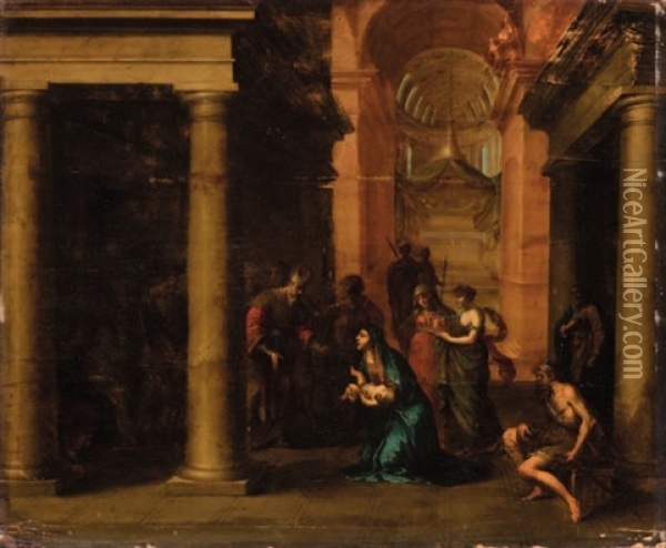 Presentazione Di Gesu Al Tempio Oil Painting - Dirck Van Delen