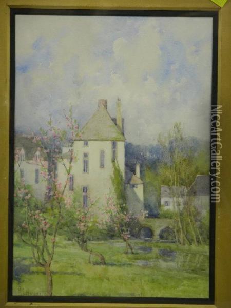 An Old Chateau, Quimperle, Brittany Oil Painting - Mary S. Hagarty