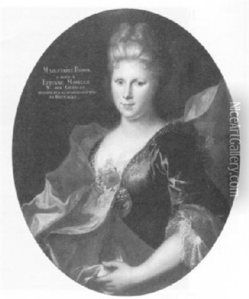 Portrait Of Marguerite Bidon Oil Painting - Nicolas de Largilliere