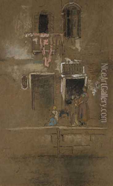 Note in Pink and Brown Oil Painting - James Abbott McNeill Whistler