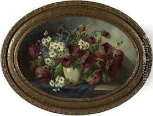 Sommerstraus In Fayencevase Oil Painting - Ernst Muller