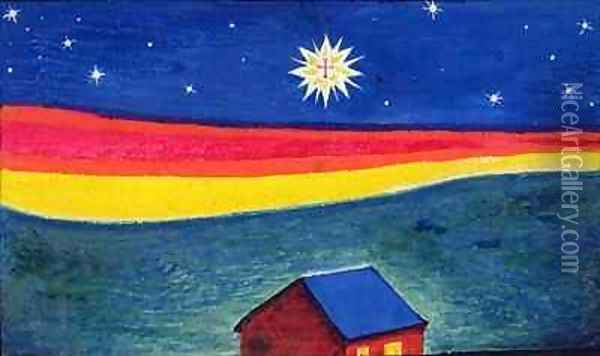 Star of Bethlehem Oil Painting - Eric Gill