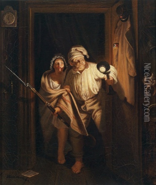 Die Gestorte Nachtruhe Oil Painting - Johann Peter Hasenclever