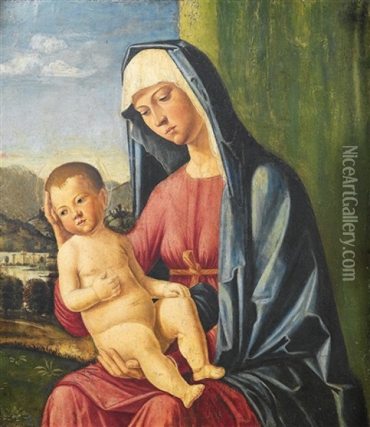 Madonna Mit Kind Oil Painting - Giovanni Battista Cima da Conegliano