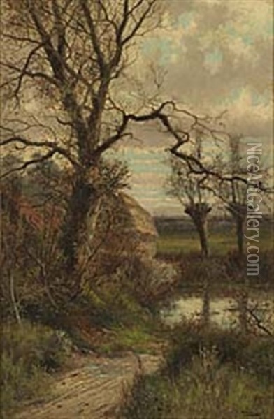 Landskap Oil Painting - Abraham Hulk the Younger