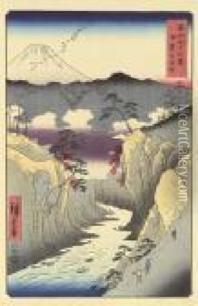 Kai Inume Toge (inume Pass, Kai Province) Oil Painting - Utagawa or Ando Hiroshige