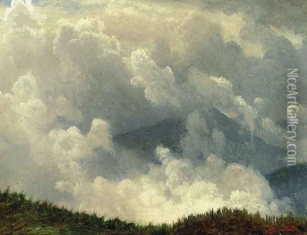 Mountain Mist Oil Painting - Albert Bierstadt