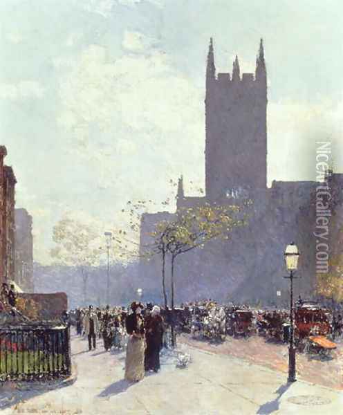Lower Fifth Avenue, 1890 Oil Painting - Childe Hassam