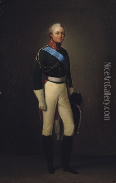 Portrait Of Alexander I Oil Painting - Adolphe Ignatievich Ladurner