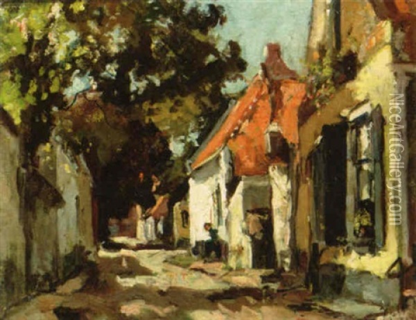 View Of A Village Oil Painting - David Oyens