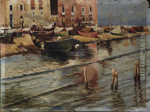 Barche In Riva Alla Spiaggia Oil Painting - Maximilian Colin