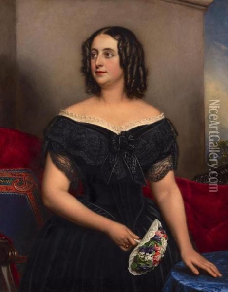 Portrat Der Baronin Guldenstrom Oil Painting - Josepha Karla Stielera