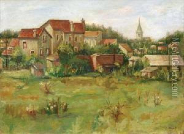Village Au Clocher Oil Painting - Leon Weissberg