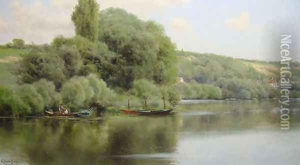 Calm Waters at Chaponval Oil Painting - Emilio Sanchez-Perrier