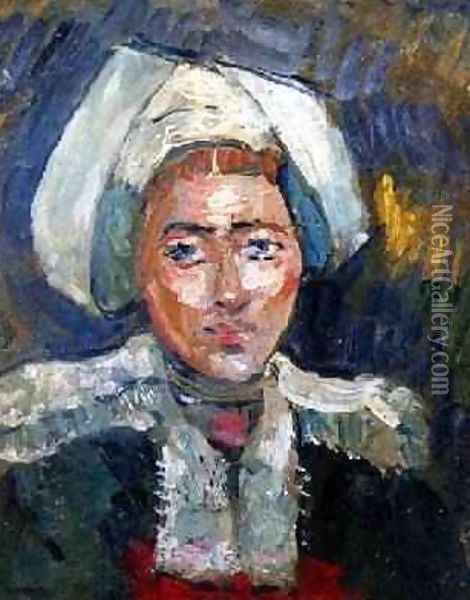 Head of a Breton Woman Oil Painting - Roderic O'Conor