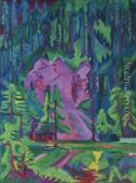 Steinbruch Bei Wildboden Oil Painting - Ernst Ludwig Kirchner