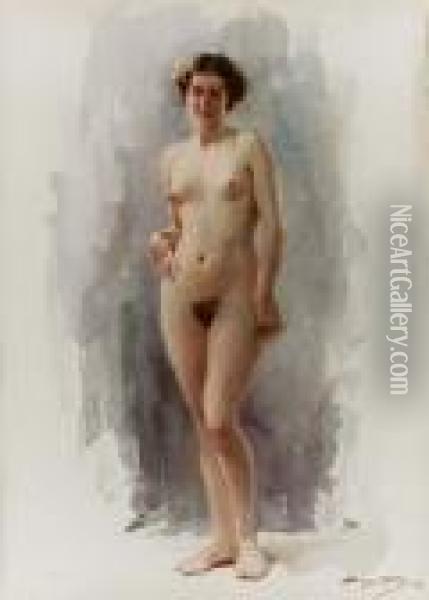 Nudo Femminile Oil Painting - Achille Beltrame