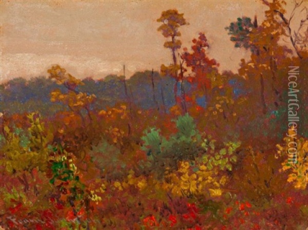 Gray October Sky Oil Painting - Francis Hans Johnston