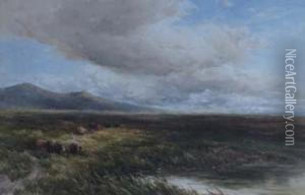 Moorland View With Cattle Oil Painting - Edmund Morison Wimperis