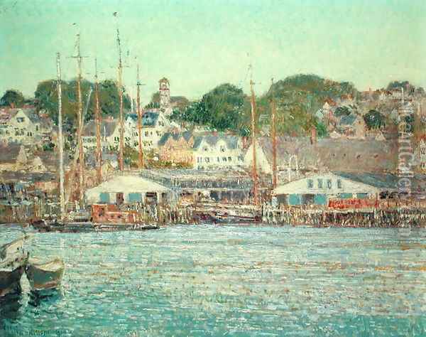 Gloucester Harbour, 1917 Oil Painting - Childe Hassam