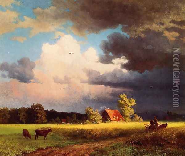 Bavarian Landscape Oil Painting - Albert Bierstadt