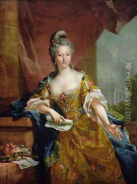 The Actress Mademoiselle Evrard, c.1770-80 Oil Painting - Johann Heinrich The Elder Tischbein