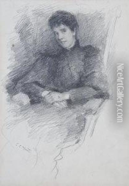 Elizabeth Corbet Yeats Oil Painting - John Butler Yeats