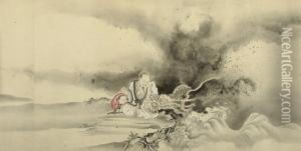 Ma Shihuang (bashiko) Oil Painting - Kano Tanyu