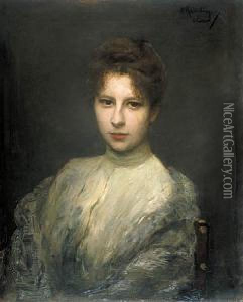 Portret Karoliny Ze Swiecickich Zakrzenskiej Oil Painting - Henryk Heinrich Rauchinger /