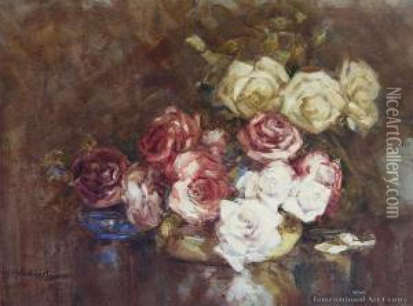 Fendalton Roses Oil Painting - Margaret Olrog Stoddart