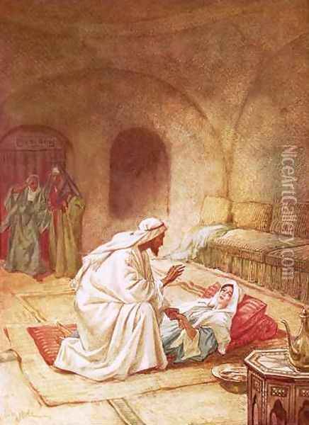 Jesus reviving Jairuss daughter Oil Painting - William Brassey Hole