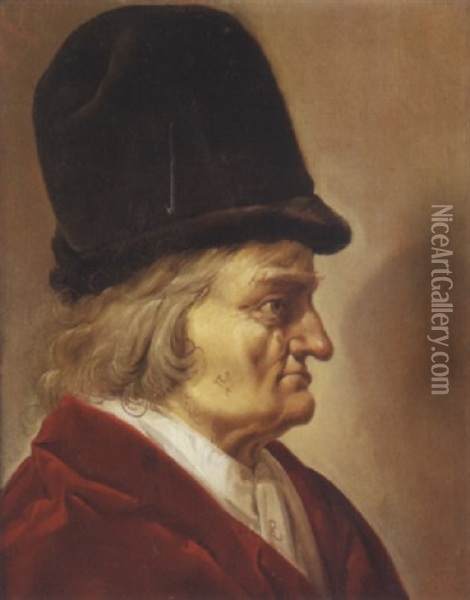 Portrait D'homme De Profil Oil Painting - Pieter Jansz Quast