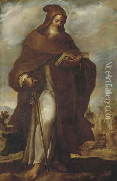Saint Anthony Abbot Oil Painting - Francisco Camilo