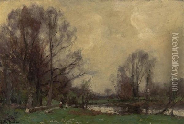 Surrey River Scene Oil Painting - John Noble Barlow