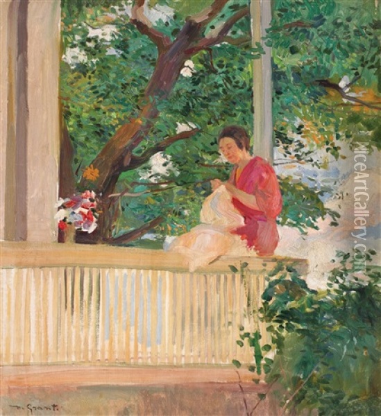 Pe Veranda Oil Painting - Nicolae Grant