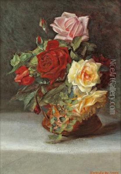 Bouquet Of Roses Oil Painting - Irma Komlosy