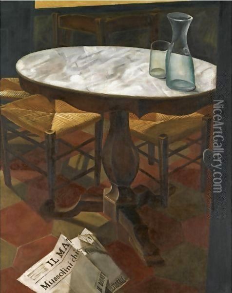 Still Life With Table Oil Painting - Alexander Evgenievich Yakovlev