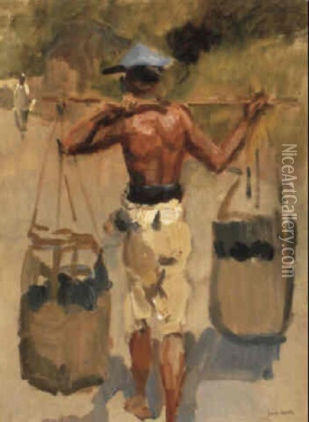 Water Carrier In Batavia Oil Painting - Isaac Israels