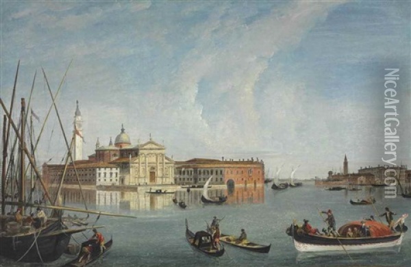 Venice: San Giorgio Maggiore, The Giudecca Beyond Oil Painting - Michele Marieschi