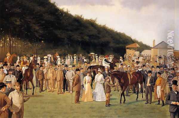 Newmarket, a July Meeting Oil Painting - Isaac Cullin