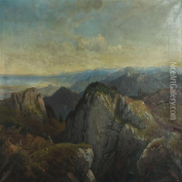 Mountainscape Oil Painting - Karl Millner