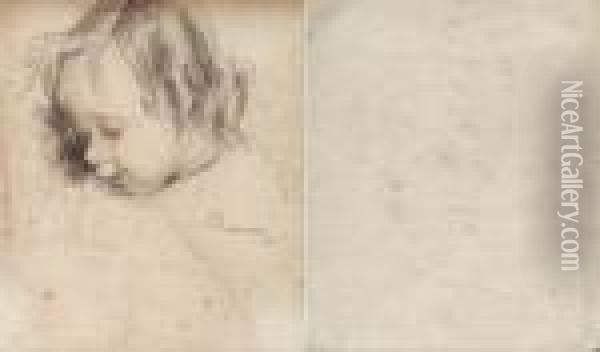 Portrait D'enfant (recto Verso) Oil Painting - Pierre Auguste Renoir