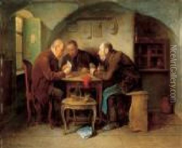 Company By The Table Oil Painting - Friedrich V. Malheim Friedlaender