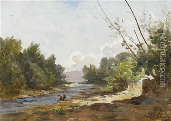 Wascherinnen Am Fluss Oil Painting - Gustave Cesaire Garaud