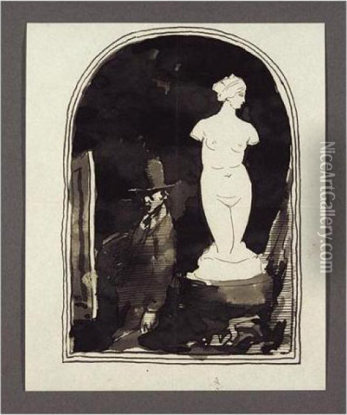 Myself And Venus Oil Painting - Sir William Newenham Montague Orpen