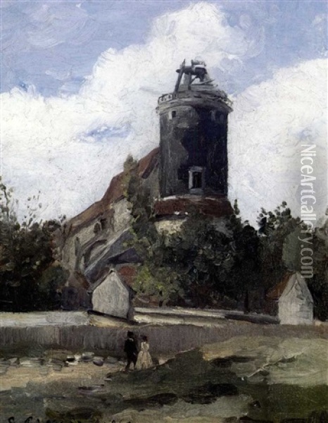 La Tour Du Telegraphe A Montmartre Oil Painting - Camille Pissarro